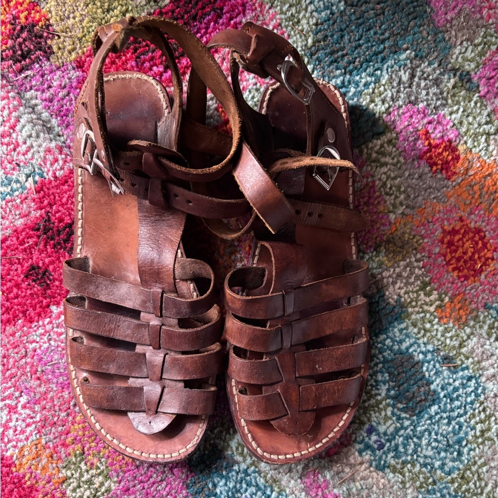 Artisan Brown Strappy Leather Sandals